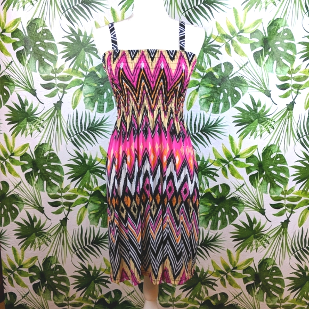 National For Her Zig-Zag Ruched Dress (Size: Large)